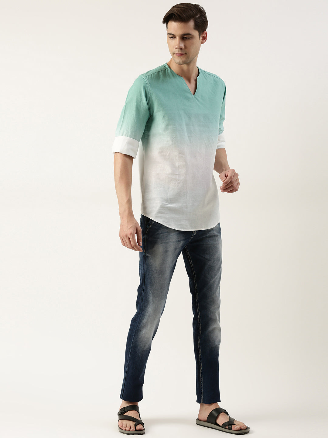 Colourblocked Ombre Kurta
