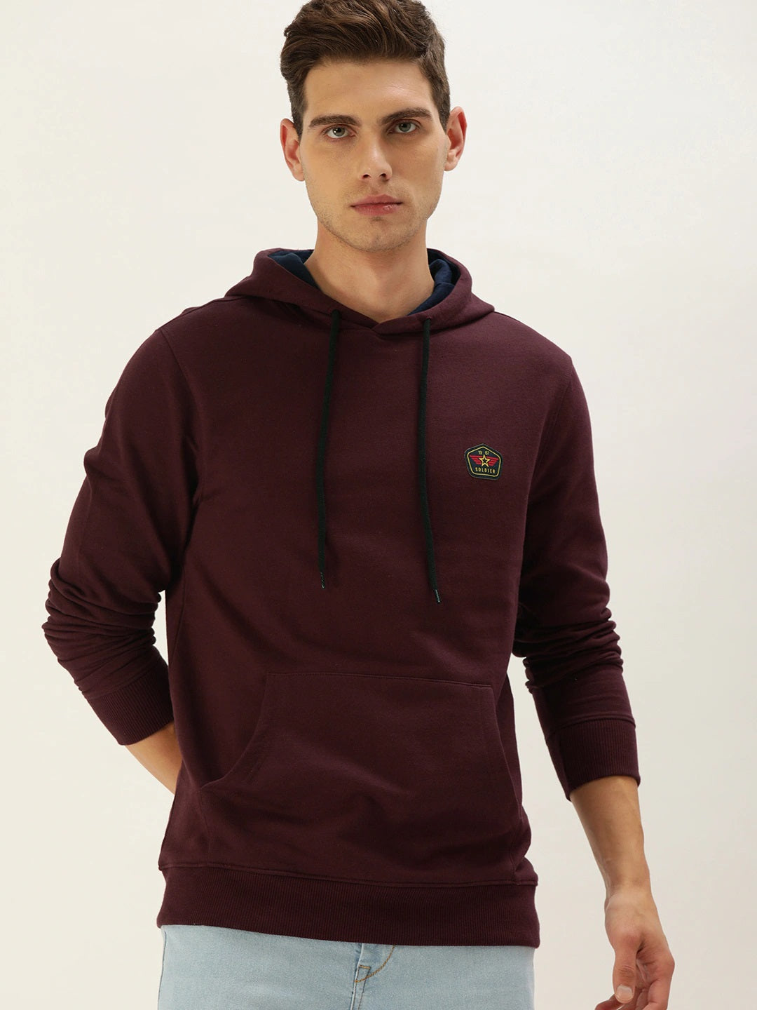 Solid Hooded Sweatshirt