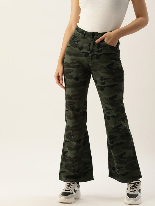 Printed Flared Trousers