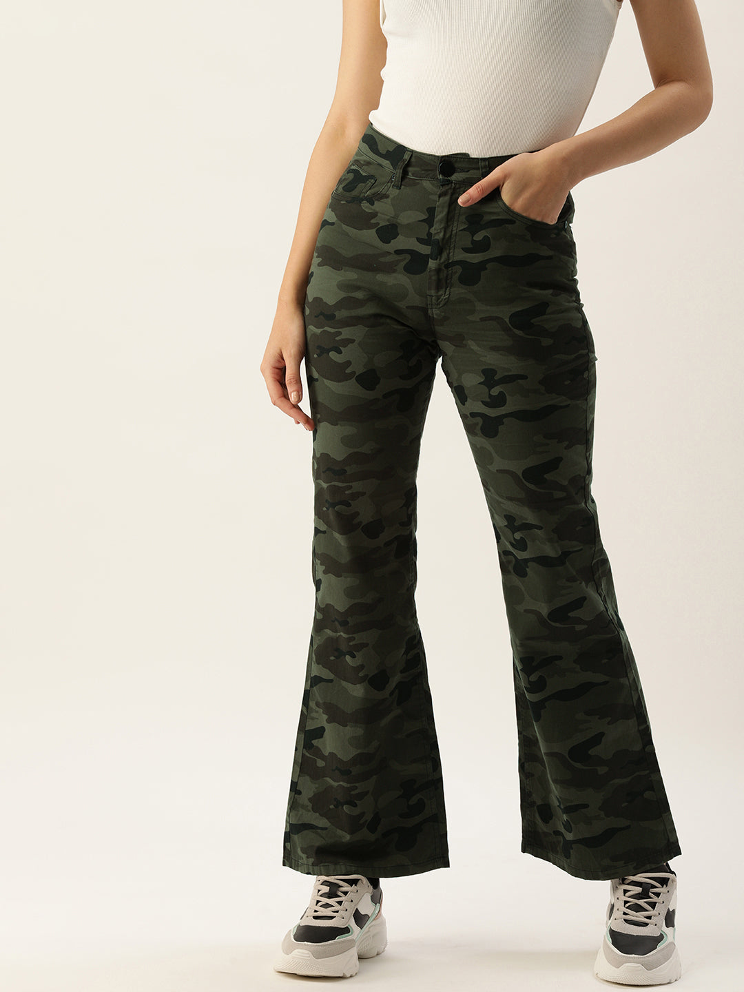 Printed Flared Trousers