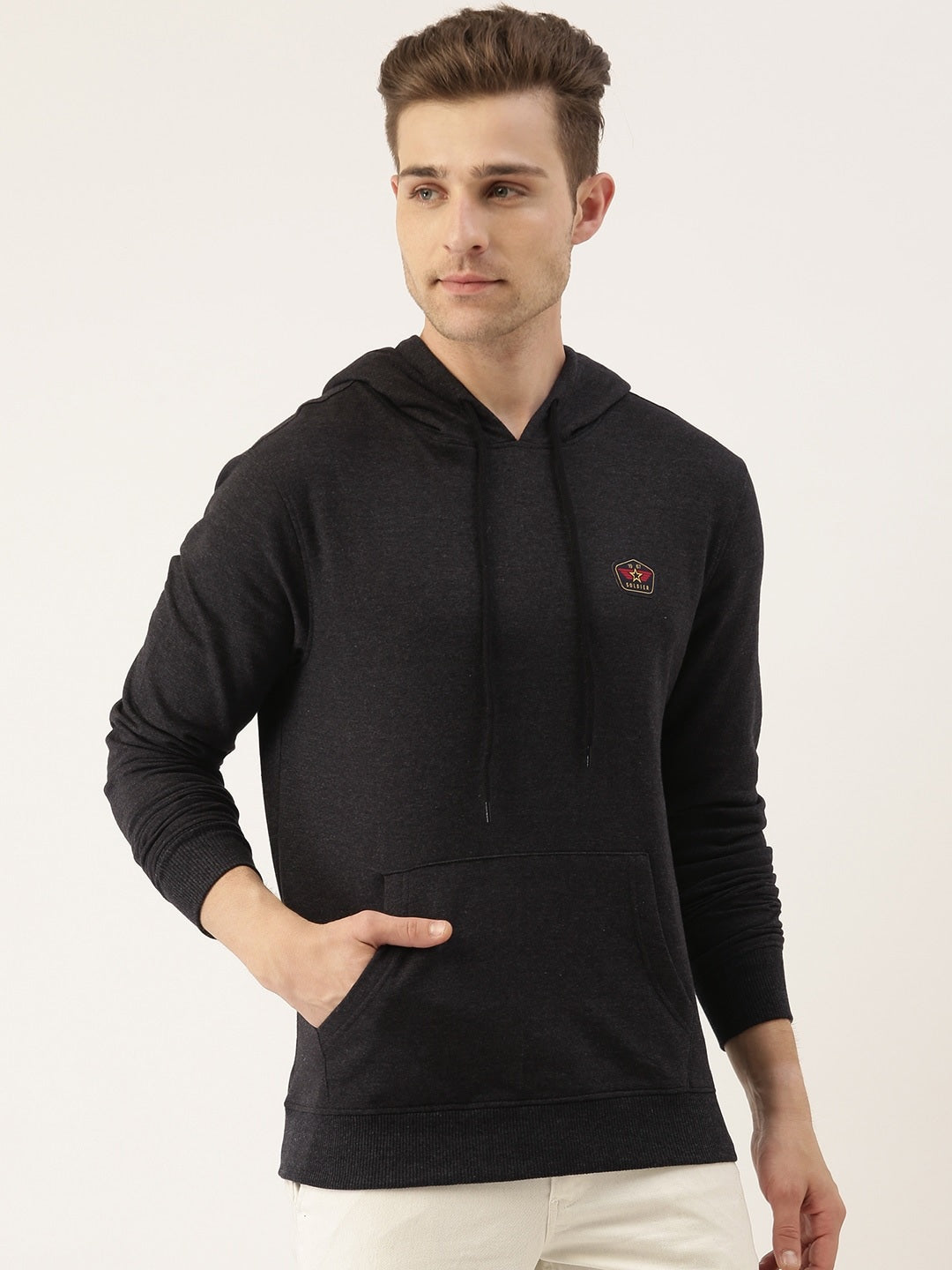 Solid Hooded Sweatshirt