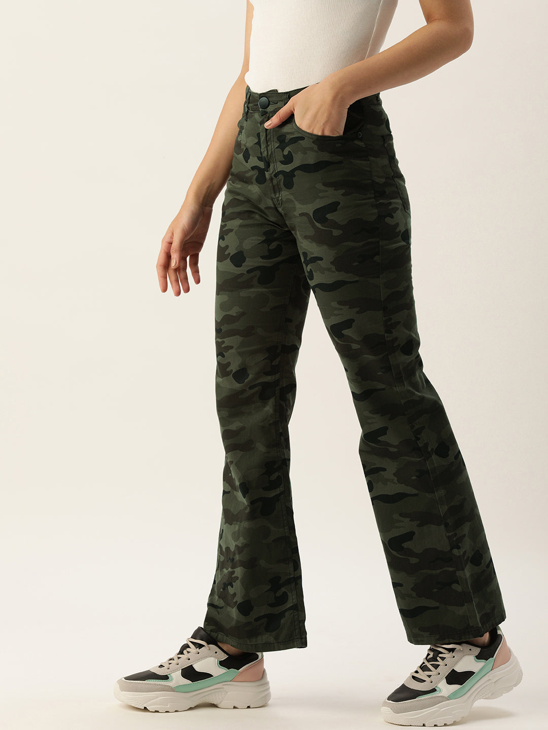 Printed Flared Trousers