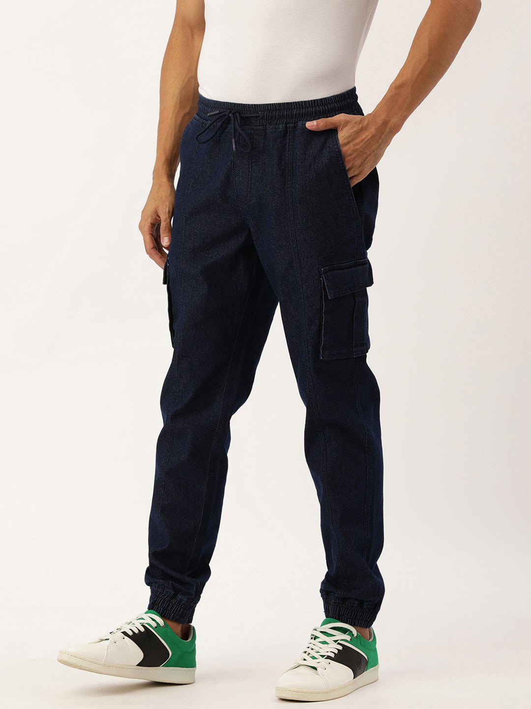 Solid Denim Joggers