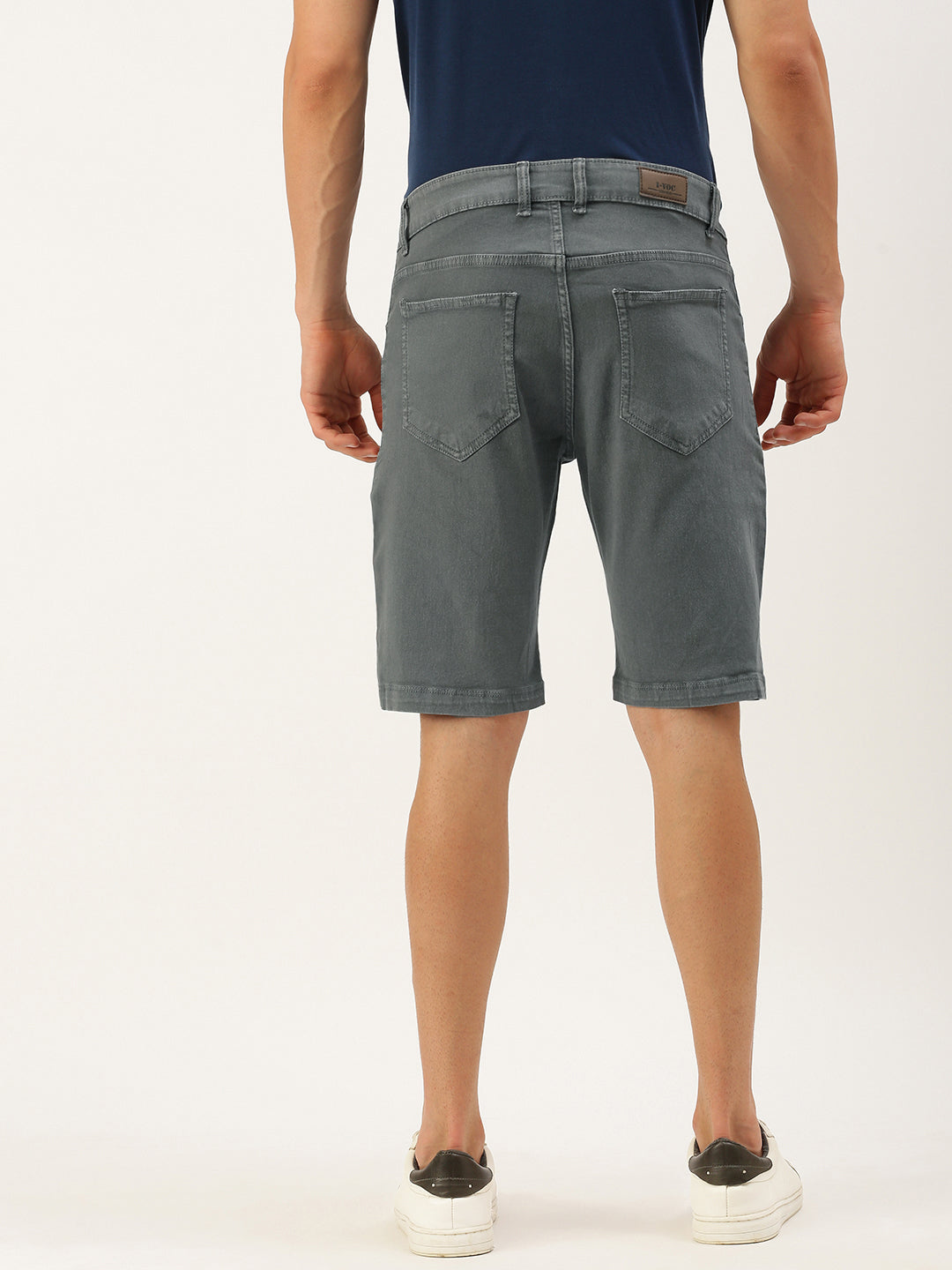 Solid Denim Shorts