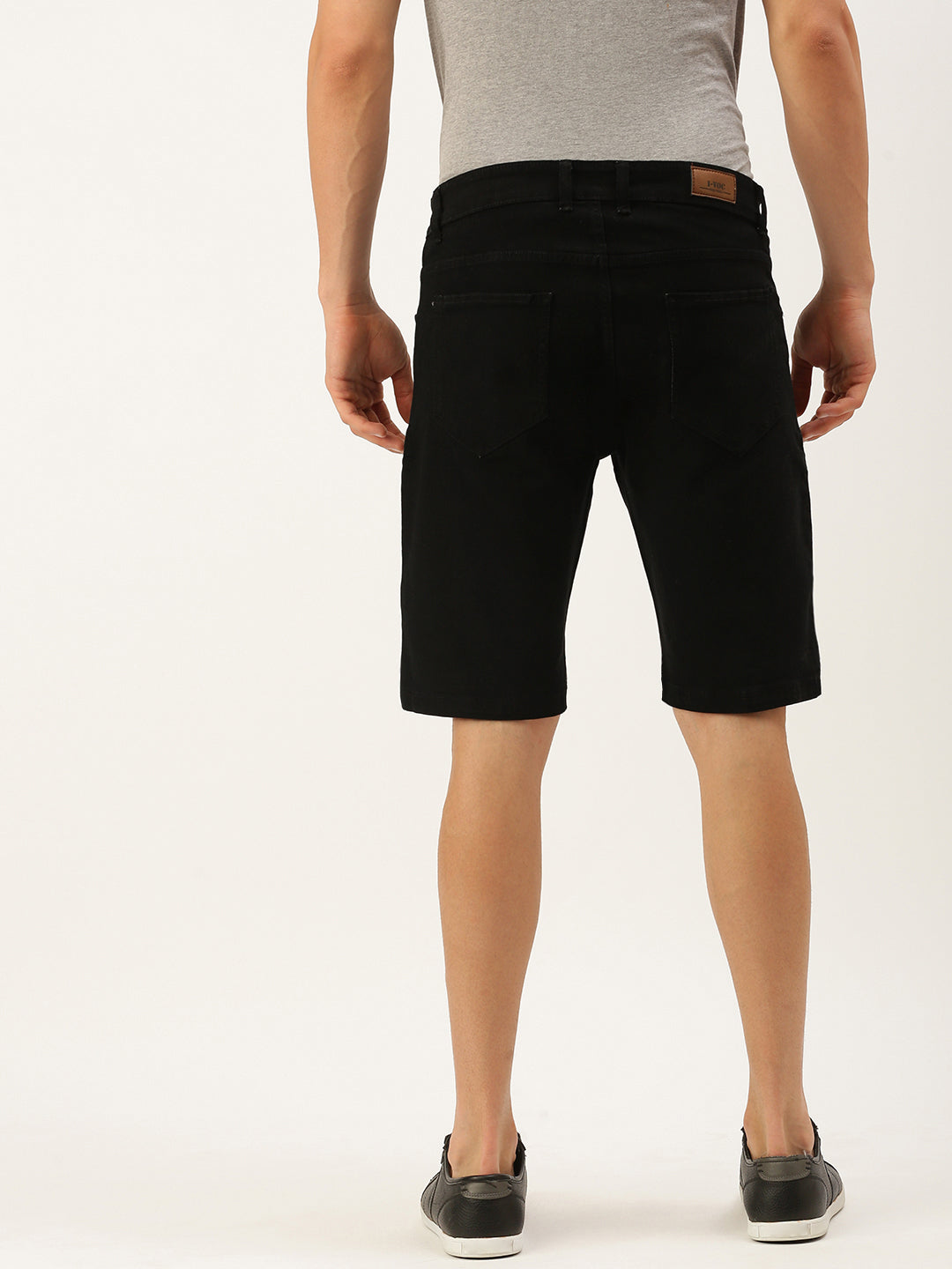 Solid Denim Shorts
