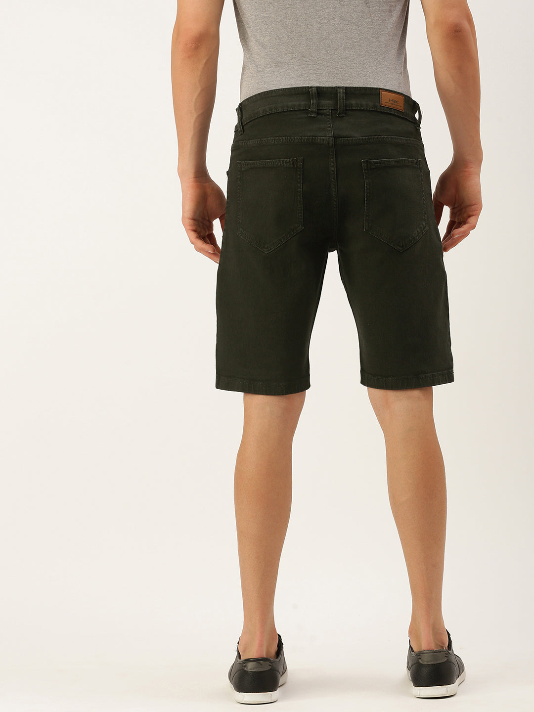 Solid Denim Shorts