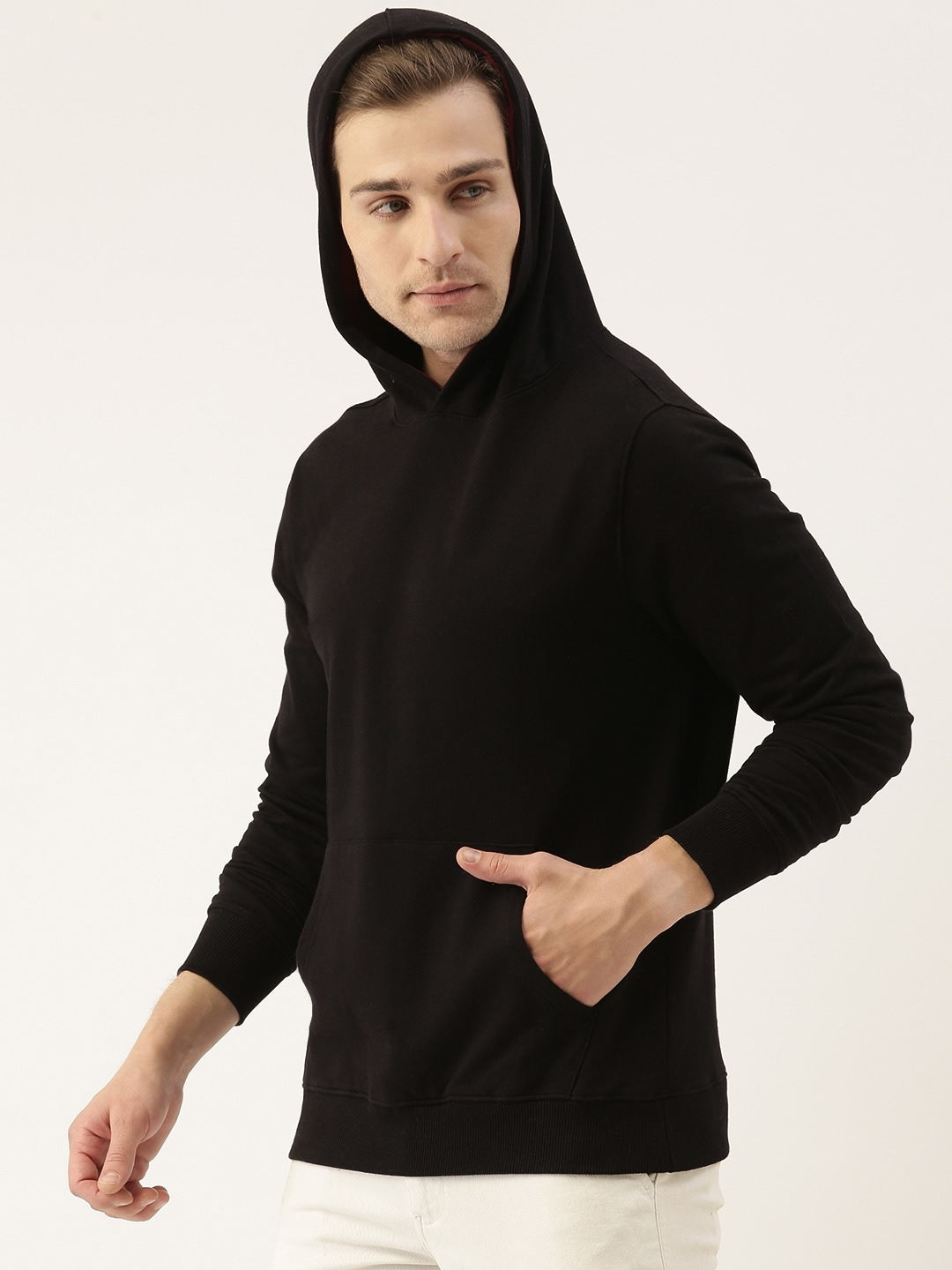 Solid Hooded Sweatshirt