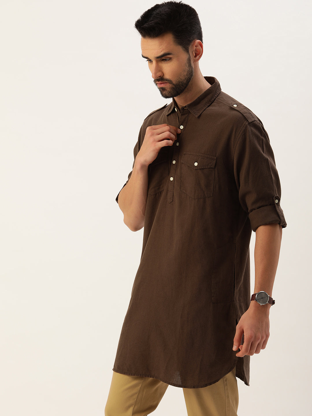 Solid Pathani Kurta