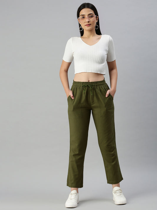 Solid Casual Trouser