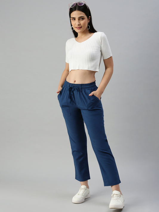 Solid Casual Trouser