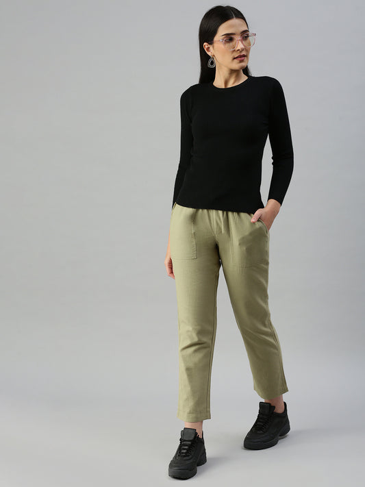 Solid Casual Trouser