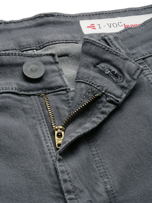 Solid Denim Shorts