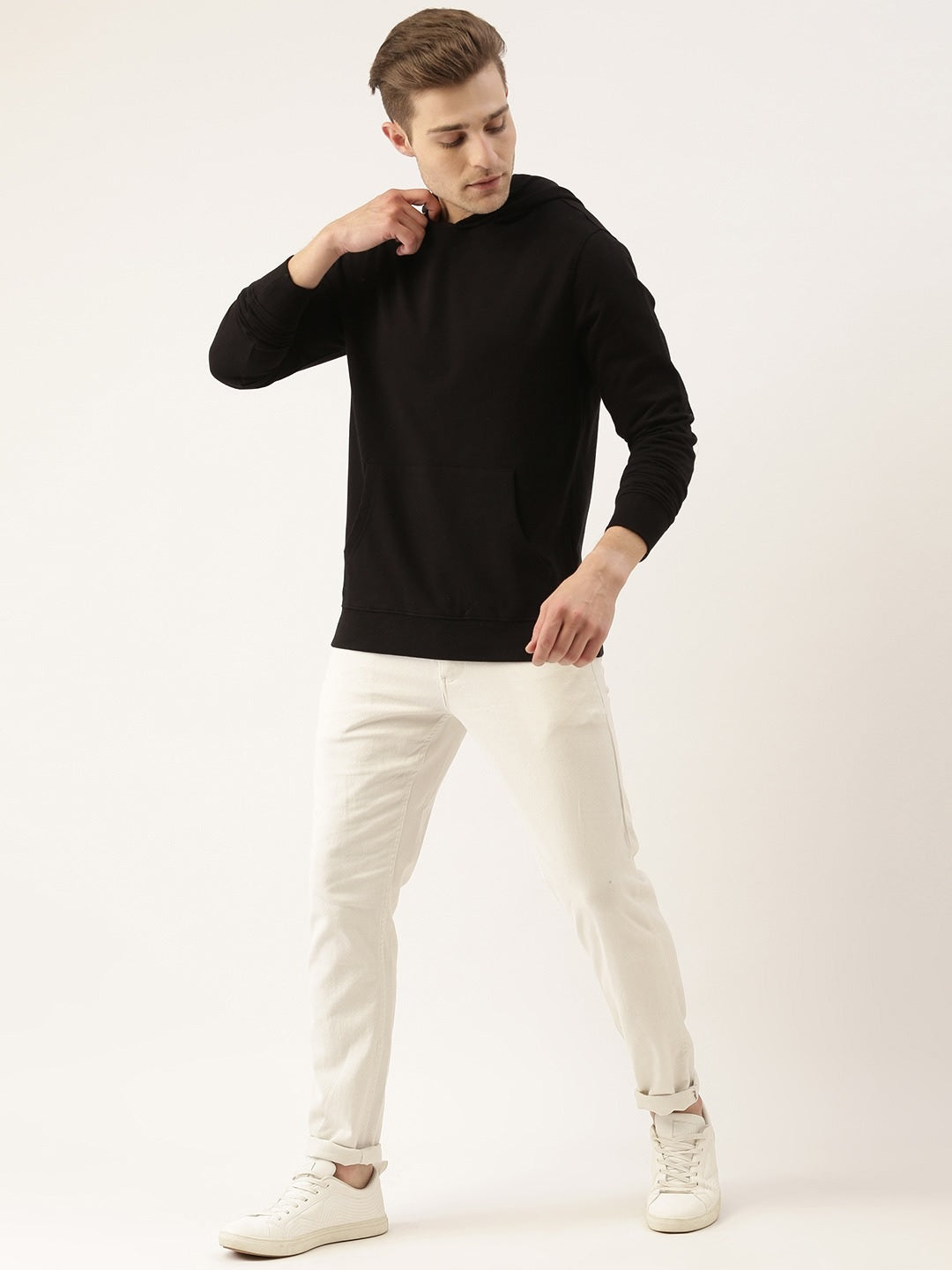 Solid Hooded Sweatshirt