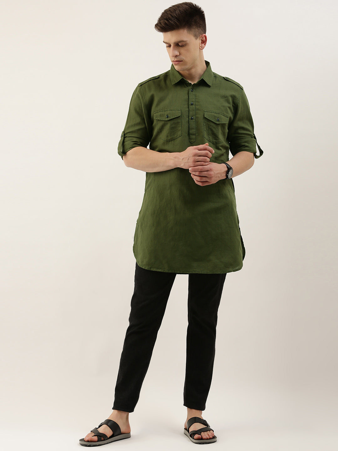 Solid Pathani Kurta